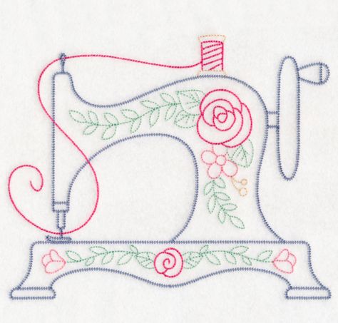 Free Embroidery Design: Vintage Stitches Sewing Machine | I Sew Free Stitches Sewing, Hand Embroidery Patterns Free, Crewel Embroidery Kits, Quilled Creations, Sewing Machine Embroidery, Embroidery Transfers, Embroidery Patterns Vintage, Pola Sulam, Learn Embroidery