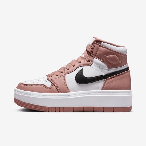 High Top Nike Shoes, Air Jordan 1 Elevate High, Nike Jordan Outfit, Jordan 1 Elevate High, Jordan 1 Elevate, Jordan Air 1, Womens Red Shoes, Jordan Outfit, Nike Boots