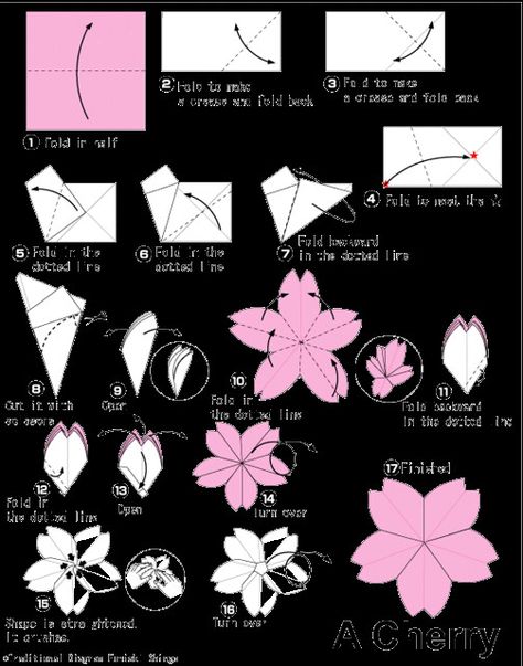 Origami Cherry Blossom | Origami Cherry Blossom | Flickr Flower Bunting, Diy For Beginners, Diy Fleur, Deco Zen, Rolled Paper Flowers, Paper Flower Arrangements, Origami Patterns, Cute Paper, Pinterest Diy Crafts