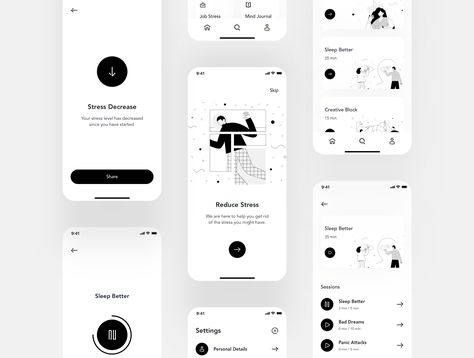 Relax .io 1.0 - Meditation App UI Kit Relax .io is a minimalistic meditation mobile application UI kit. Minimalist Ux Design, Minimalistic App Design, Minimalist App Design, Mobile Application Ui, Application Ui Design, Ui Ux 디자인, Meditation App, Ui Ux App, Mobile Application Design