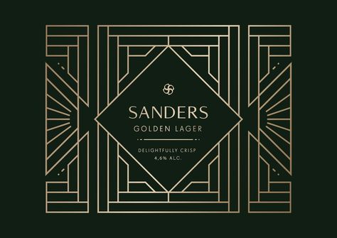 Sanders Beer on Packaging of the World - Creative Package Design Gallery Art Deco Packaging Design, Art Deco Brand Identity, Art Deco Logo Design, Art Deco Packaging, Art Deco Graphic Design, Art Deco Logo, Art Deco Design Graphics, Brewery Design, Creative Circle