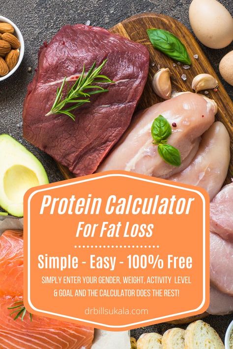 Protein Calculator For Fat Loss - Simple, Easy to use, 100% Free. Simply enter your gender, weight, activity level, and goal and the calculator does the rest Protein Calculator, Protein Intake, Protein Diets, Weight Control, Protein Pack, Healthy Protein, Calculator, Low Carb Recipes, Fat Loss