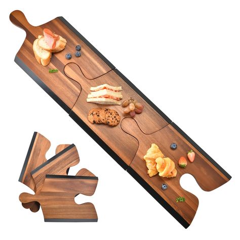 Large Wood Serving Board, Charcuterie Party Decor, Charcuterie Board Handle Ideas, Charcuterie Board Wood Plans, Cute Cutting Boards, Bruschetta Boards, Cheese Board Design, Hors Dourves, Cutting Board Decor