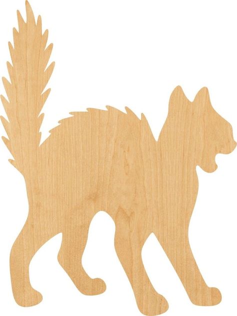 Wood Bats Halloween, Halloween Cut Outs, Wooden Craft Shapes, Cat Laser, Wood Yard Art, Halloween Wood Crafts, Scary Cat, Halloween Templates, Halloween Prop