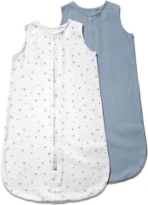 Baby Wearable Blanket - Baby Sleep Sack 100% Interlock Knit Cotton - Sleep Sack 3-6 Months - Comfy Soft Lightweight, 2-Pack Set Baby Sack, Baby Sleep Sack, Sleep Sack, Hudson Baby, Baby Cover, Baby Sleeping Bag, Blue Stars, Sleep Sacks, Wearable Blanket