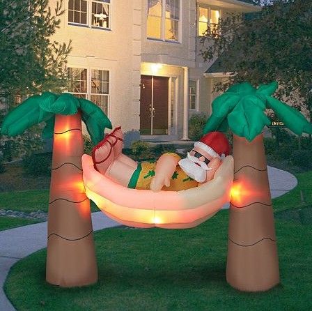 Palm Trees Airblown Inflatable Tropical Christmas Decorations, Christmas In July Decorations, Island Christmas, Beach Christmas Decorations, Hawaii Christmas, Florida Christmas, Coastal Christmas Decor, Hawaiian Christmas, Beachy Christmas