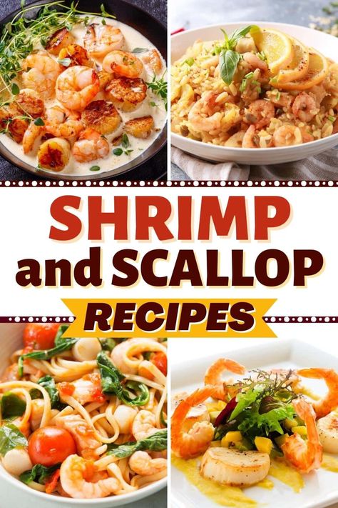 The next time you want to impress, try these sweet and succulent shrimp and scallop recipes. They're beautifully bright, light, and oh-so-fresh. Fried Shrimp Recipes Easy, Garlic Wine Sauce, Dinner Recipes Shrimp, Scallop Recipes Pasta, Shrimp And Scallop Recipes, Spicy Shrimp Pasta, Homemade Pasta Salad, Scallop Pasta, Pasta Shrimp