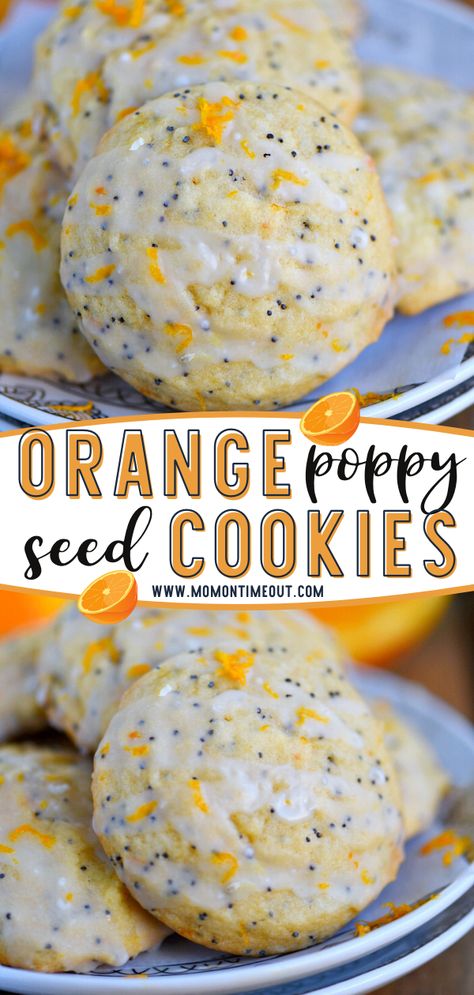 Orange Poppyseed Cookies, Recipes With Poppy Seeds, Orange Flavored Cookies, Orange Flavored Desserts, Desserts With Oranges, Poppyseed Recipes, Cookies Spring, Cookies Orange, Poppy Seed Cookies