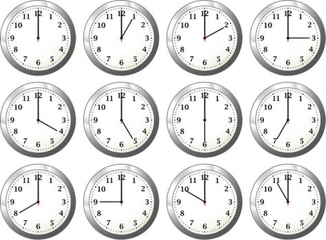 In order to help young mathematicians learn how to tell time, use these worksheets to test their knowledge of clock faces to the nearest five minutes. Teaching Clock, How To Tell Time, Clock Template, Clock Faces, Office Clock, Jam 12, English Teaching, First Grade Math, Telling Time