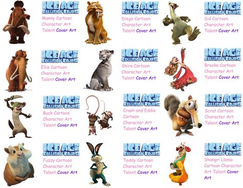 Ice Age Collision Course, Film Characters, Ice Age, Art Films, Character Names, Cover Art, Film, Art