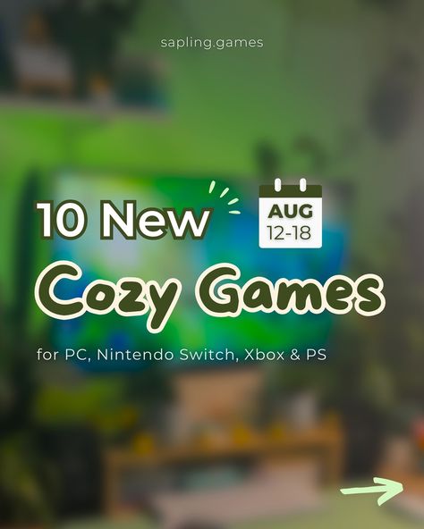 this week‘s cozy game releases (🗓️ Aug 12-18) Save for later📌 💭 Which games have caught your interest? ——— ➡️ Find all my socials & discount codes in my bio and my highlights Follow me (@sapling.games) for daily cozy gaming content🌱 🪴partners: @leahacnh @cozywithjojo @m0ssy.gr0ve @yourfavnerdgirl 🏷️ Cozy Game Releases Nintendo Switch PC Games Indie Games Cozy Gaming Community Nintendo Switch Steam plants gaming desk setup gaming guide #cozygames #gamingsetup #PCgames #newgames #wholeso... Desk Setup Gaming, Cozy Games, Gaming Desk Setup, Cozy Gaming, Setup Gaming, Nintendo Switch Games, Cute Games, Gaming Desk, Pc Setup