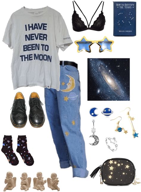 space gay 2 Outfit | ShopLook Crystalcore Outfit, Starcore Outfit Ideas, Astrology Themed Outfits, Outer Space Outfit Aesthetic, Astronomy Clothes Aesthetic, Space Related Outfits, Saturn Aesthetic Outfits, Crystalcore Aesthetic Outfits, Outer Space Aesthetic Outfit