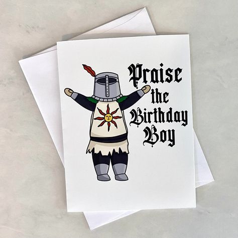 Dark Souls Birthday Party, Nerdy Birthday Card, Dark Souls Birthday, Girl Graduation, Ideas Regalos, Husband Birthday Card, Birthday Card Design, Diy Gifts For Boyfriend, Birthday Games