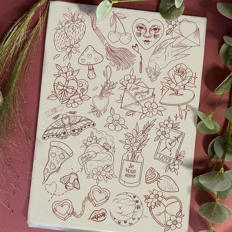 Valentines Heart Tattoo, Matching Valentines Tattoos, Valentine’s Tattoo, Spooky Valentines Tattoo, Valentines Flash Tattoo Sheet, Valentines Flash Sheet, Valentine’s Day Flash, Valentine Flash Tattoo, Seasonal Tattoos