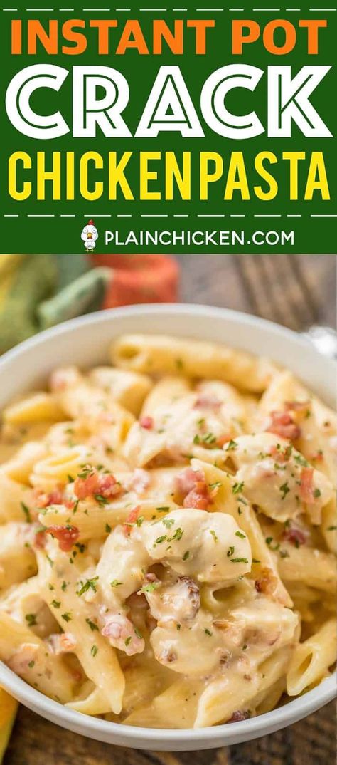 Chicken Ranch Pasta, Chicken Ranch, Instant Pot Pasta Recipe, Pasta Penne, Bacon Chicken, Pasta Chicken, Instant Pot Recipes Chicken, Instant Pot Dinner Recipes, Easy Instant Pot Recipes