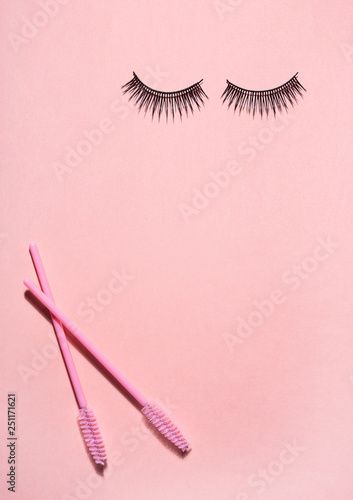 Stock Image: Creative concept beauty photo of lashes extensions brush on pink background. Lash Background Wallpapers, Eye Lash Design, Eye Lash Photography, Lash Room Ideas, Eyelash Decor, Sulam Alis, Eyelash Tips, Lashes Extensions, Lash Quotes