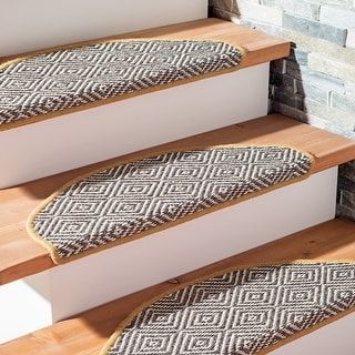 Gray Stairs, Stair Tread Rugs, Staircase Decor, Stair Tread, Border Rugs, Leather Accent Chair, Solid Wood Coffee Table, Austin Design, Stair Treads