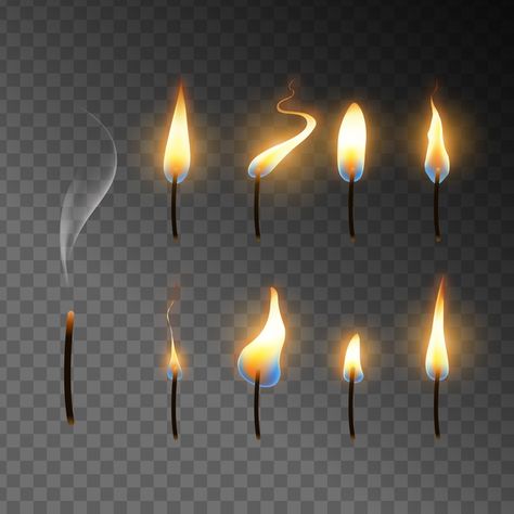 Collection of candles flame | Free Vector #Freepik #freevector #fire #smoke #flame #sparkle Candle Drawing Art, Drawing Flames, Candle Illustration, Candle Drawing, Candle Fire, Fire Candle, Fire Drawing, Flame Art, Painted Candles