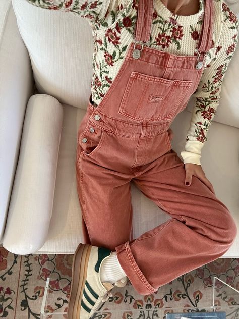 We The Free Pretty Little Thermal curated on LTK Patterned Overalls Outfit, Overall Teacher Outfit, Neutral Tops Outfit, Outfits With Fun Pants, Boho Inspo Outfit, Funny Teacher Outfits, Boho Outfits Teacher, Winter Recruitment Outfits, Cute Fun Outfits