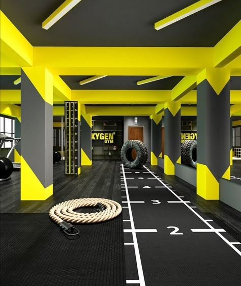 Gym Decorating Ideas, Gym Decor Ideas, Gym At Home Ideas, Commercial Gym Design, Gym Architecture, Mini Gym At Home Ideas, Mini Gym At Home, Gym Design Interior, Gym Wall Decal