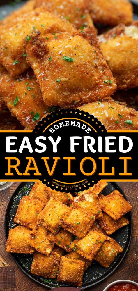 Fried Ravioli Recipe, Cheese Ravioli Recipe, Fried Ravioli, Grilled Chicken Marinade, Toasted Ravioli, Homemade Ravioli, Ravioli Recipe, Cheese Ravioli, Dinner Plans