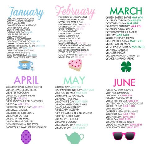 May Ideas Month Of, Things To Do Once A Month, Monthly Bucket List Ideas, Month Date Ideas, January Date Ideas, Hosting Ideas For Each Month, Monthly Bucket List, Monthly Ideas, Monthly Celebration