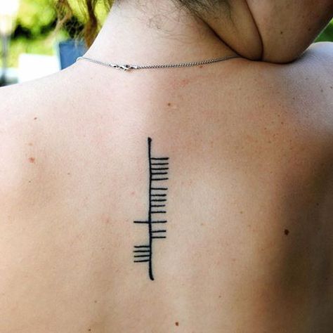 Here we have another ogham tattoo on the centre upper back reading clann in Irish Gaelic.  The word clan (one n) in English is derived from the Gaelic clann (two n’s), though it holds a slightly different meaning.  English definition of clan A group of people all descended from a common ancestor, in fact or belief. A … Continue reading Another ogham tattoo on the upper back “clann” Irish Gaelic Tattoo, Tattoo Irish, Ogham Tattoo, Irish Ogham, Gaelic Tattoo, Writer Tattoo, Ireland Tattoo, Tattoo Words, Tattoo Family