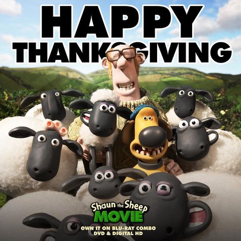 Shaun would like to wish ewe a Happy Thanksgiving! Enjoy celebrating with your flock and those who you are thankful for! #ShaunTheSheep Movie now available on Blu-ray combo, DVD & Digital HD in the US! Wallace And Gromit Characters, Aardman Animations, Animation Stop Motion, Feels Like Summer, Nickelodeon Cartoons, Shaun The Sheep, The Sheep, Cartoons Series, Cartoon Shows