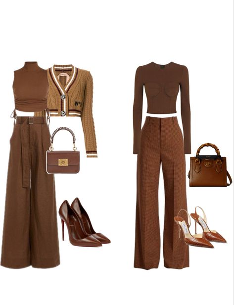 Mocha Mouse Color Outfit, Mocha Mousse Outfit Idea, Mocha Mousse Outfit, Monochrome Brown Outfit, Brown Fall Outfits, Work Outfits For Fall, Brown Monochrome Outfit, Brown Monochrome, Mocha Mousse