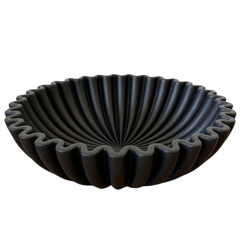 PRICES MAY VARY. PREMIUM QUALITY - Our bowl is made of 100% solid concrete and every single product is a unique work of art. Elevate your home with this modern centerpiece bowl. Every bowl is handmade by an expert craftsman with a smooth black fluted finish. MODERN DÉCOR - Our concrete bowl is extremely sturdy and durable. It can be used for anything from holding fruits, keys. or as a catch all bowl. Use it on any countertop as modern kitchen decor. PERFECT CENTERPIECE - The OAKOA Decorative Bow Black Bowl Decor, Black Fruit Bowl, Fruit Bowl Decor, Modern Fruit Bowl, Black Centerpieces, Coffee Table Bookshelf, Bowl Decor, Table Centerpieces For Home, Black Fruit