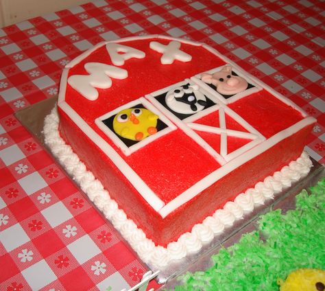 Barn Cakes For Kids, Barn Cake, Cakes For Kids, Oscars Party Ideas, Barnyard Birthday Party, Farm Theme Birthday, Farm Animal Party, Farm Themed Birthday Party, Cake Diy