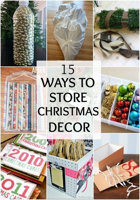 holiday organization ideas, holiday storage, holiday storage solutions, gift wrap organization, present wrapping, organization ideas, organization hacks, christmas decor organization, christmas tree Organized Christmas Decorations, Store Christmas Decor, Christmas Decoration Storage, Decoration Storage, Storing Christmas Decorations, Holiday Organization, Holiday Storage, Ornament Storage, Christmas Organization