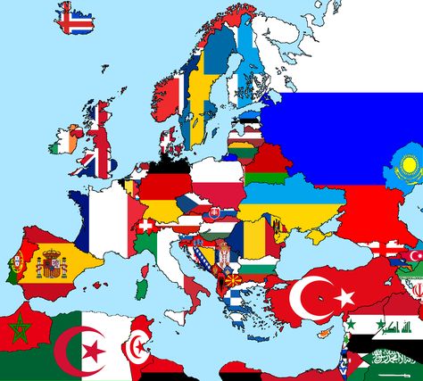 Flag Map of Modern Europe Flags Of Europe, World Map Europe, Flag Of Europe, Flags Europe, European Map, Flag Coloring Pages, Geography Map, Germany Flag, East Berlin