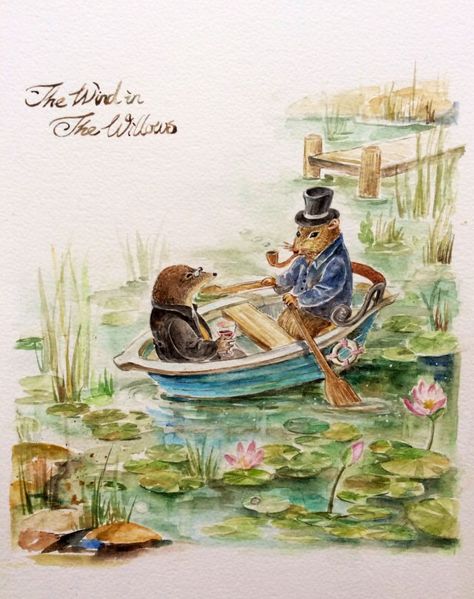 The Wind In The Willows Aesthetic, Wind In The Willows Nursery, Cottage Nursery, Willow Garden, Book Painting, The Wind In The Willows, Fashion Fairytale, Anthropomorphic Animals, Wind In The Willows