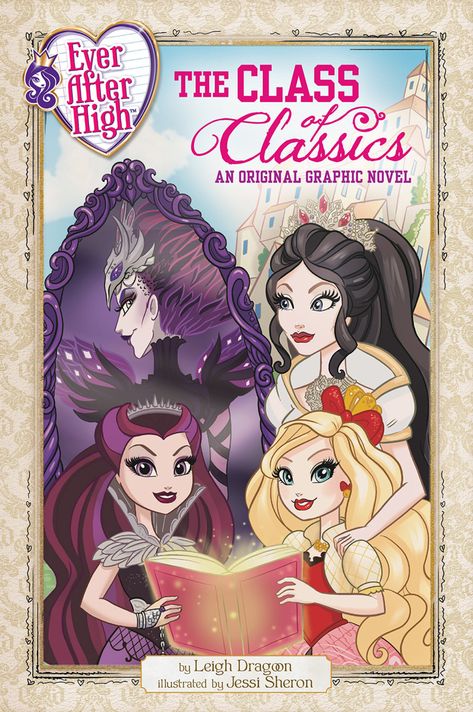 The Class of Classics is the first Ever After High graphic novel, written by Leigh Dragoon. It will be released on June 20, 2017. It's reunion weekend for the Class of Classics, and thanks to a magical spell gone awry in the Legacy Orchard, today's Ever After High students have a hexclusive sneak peek into their parents' stories. Raven Queen, Apple White, Cerise Hood, Madeline Hatter, and more go on a thrilling adventure through the past that reveals what their parents were really like in... Ever After High Rebels, Madeline Hatter, Cerise Hood, Raven Queen, Graphic Book, Animal Education, Apple White, Comic Collection, Ever After High