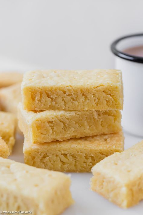 The Best Shortbread Biscuits (3 Ingredients) - Wholesome Patisserie Short Bread Biscuit Recipe, 3 Ingredient Shortbread Cookies, 3 Ingredient Shortbread, Traditional Shortbread Recipe, Easy Shortbread Cookie Recipe, Best Shortbread, Easy Shortbread, Homemade Shortbread, Shortbread Cookies Easy