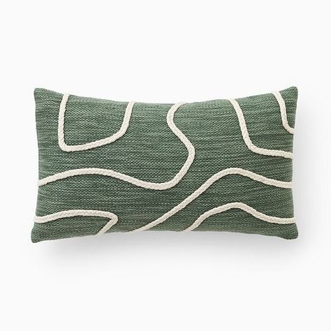 Outdoor Pillows & Cushions | West Elm Back Deck Designs, Small Space Seating, Surf Shack, Outdoor Couch, Patio Furniture Covers, Modern Throw Pillows, Green Colour Palette, Fern Green, Outdoor Backyard