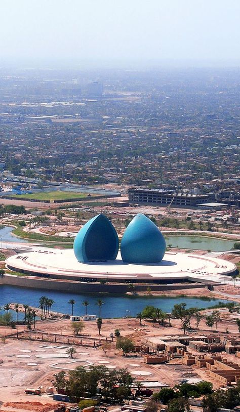 Martyr Monument - Baghdad Iraq Travel Honeymoon Backpack Backpacking Vacation Budget Bucket List Wanderlust #travel #honeymoon #vacation #backpacking #budgettravel #offthebeatenpath #bucketlist #wanderlust #Iraq #exploreIraq  #visitIraq #seeIraq #discoverIraq #TravelIraq Iraqi Art, Iraqi People, Baghdad Iraq, Islamic World, Wow Art, Baghdad, Mesopotamia, Islamic Architecture, Brutalism