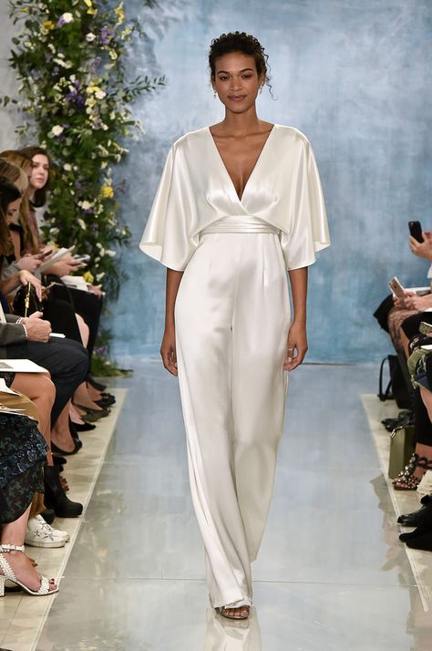 NYLON · 11 Fierce Wedding Jumpsuits And Pantsuits From Bridal Fashion Week Theia Bridal, Wedding Pantsuit, Bridal Jumpsuit, Wedding Jumpsuit, Boho Dresses, Bridal Fashion Week, Wedding Dress Trends, Fall Wedding Dresses, Bridal Fashion