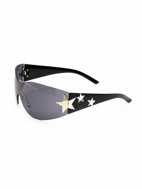 1pc Women's Rimless Star Decorated Y2k Fashion Sunglasses For Daily Wear Street Shades Beach AccessoriesI discovered amazing products on SHEIN.com, come check them out! Glasses Fashion Eyewear, Summer Accessories Beach, Makeup Clothes, Fashion Eyeglasses, Cool Sunglasses, Beach Accessories, Eyewear Fashion, Eyewear Accessories, Sunglasses Branding