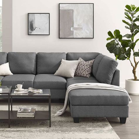 Grey Sofa Decor, 6 Seater Sofa, Dark Gray Sofa, Grey Sofa Living Room, Affordable Sofa, Grey Sofa, Sofa With Chaise, 5 Seater Sofa, Inspire Me Home Decor