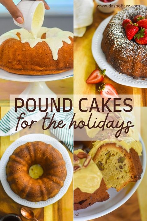 Need unique pound cake recipe ideas? Add southern flair to your celebrations this year with my collection of soulful, unique pound cake recipes to grace your holiday dessert table no matter what you celebrate. Classic southern desserts for Thanksgiving and Christmas from Dash of Jazz! #dashofjazzblog #holidaypoundcakerecipes #Christmaspoundcakerecipes #holidaydessertsChristmaseasy #holidaydessertsChristmaselegant #soulfooddessertssouthernstyle Desserts For Thanksgiving, Easy Holiday Desserts Christmas, Christmas Dinner Desserts, Holiday Dessert Table, Sweet Whipped Cream, Holiday Desserts Table, Southern Desserts, Dessert Spread, Pound Cake Recipe