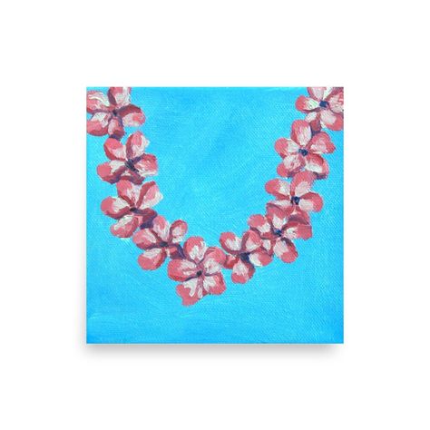 Lei Painting, Plumeria Lei, Pink Plumeria, Painting Fine Art, Hawaiian Culture, Art Tropical, Mural Floral, Hawaiian Flowers, Flowers Gift