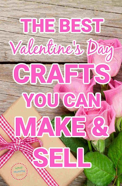 The Best Valentine's Day Crafts to Make & Sell - What Mommy Does Cricut Valentines Projects, Valentine Wood Crafts, Saint Valentin Diy, Valentines Bricolage, Valentine Gift Baskets, Valentine Baskets, Easy Valentine Crafts, Diy Valentine's Day Decorations, Rustic Valentine