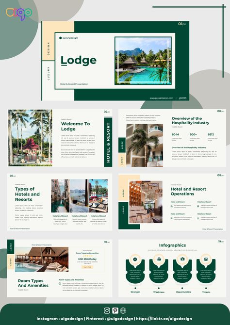 Hotel Presentation, Landscape Hotel, Pitch Deck Template, Powerpoint Animation, Lodge Hotel, Deck Template, Powerpoint Design Templates, Animation Tutorial, Design Principles