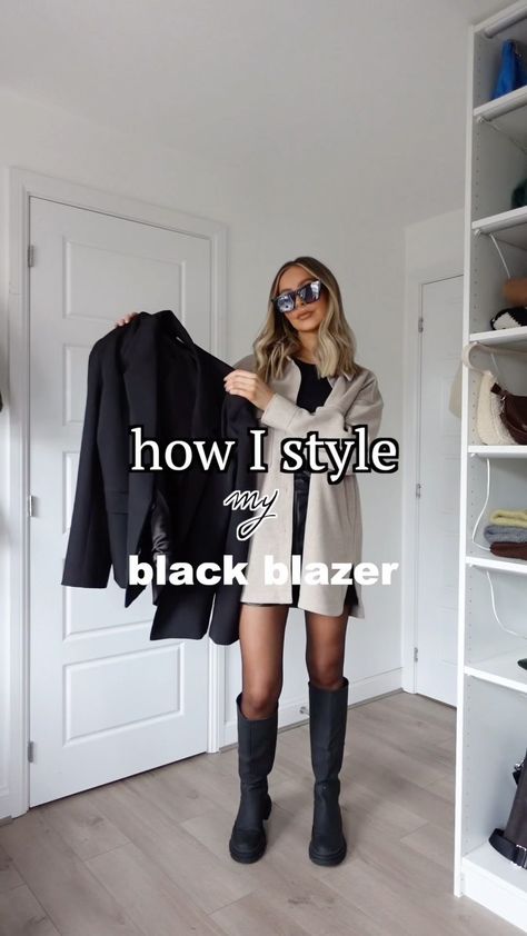 Alexx Coll (@alexxcoll) posted on Instagram: “This is why everyone needs a black blazer in their wardrobe. Blazer @slathelabel” • Jan 10, 2022 at 1:56pm UTC Rainy Day Business Casual, Cold Rainy Day Outfit Work, Rainy Day Business Casual Outfits, Styling A Black Blazer, Black Blazer Outfit Work, Alexx Coll, Rainy Day Work Outfit, Black Blazer Casual, Style Black Blazer