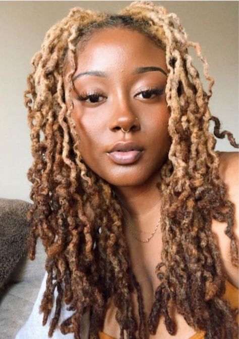 Pin on Color for me Summer Loc Colors, Blonde Locs Black Women, Loc Colors, Blonde Locs, Lock Styles, Crochet Locs, Blonde Dreads, Short Locs, Loc Hairstyles