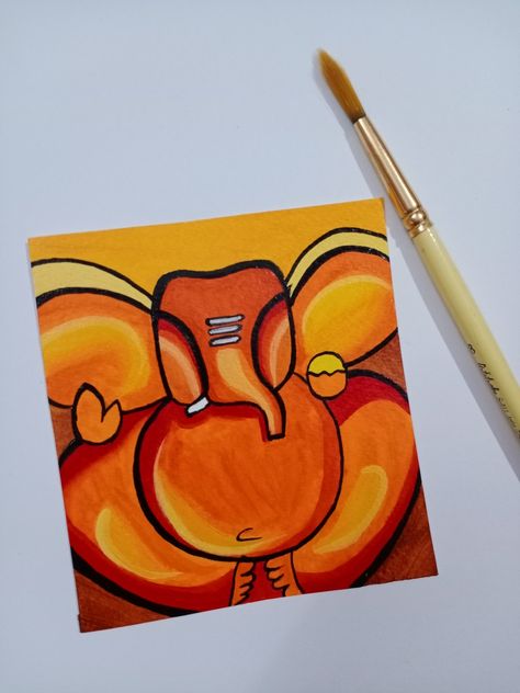 Easy acrylic ganesh ji art Ganesh Ji Acrylic Painting, Ganesh Ji Painting Easy, Ganesh Doodle Art, Ganesh Canvas Painting Easy, Ganesh Ji Rangoli Design, Ganesh Ji Drawing Easy, Ganesh Ji Art, Ganesh Ji Sketch, Ganesh Ji Painting