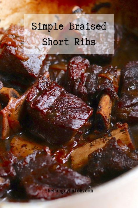 Braising is the best way to cook short ribs, and this simple recipe teaches you how to get flavorful, fall-off-the-bone meat with ease. Beef Short Rib Recipes Oven, Short Ribs Dutch Oven, Short Ribs In Oven, Beef Chuck Short Ribs, Short Rib Recipes Oven, Asian Short Ribs, Ribs Recipe Oven, Cooking Short Ribs, Braised Short Ribs Recipe