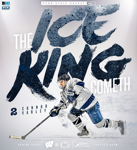 Penn State Hockey Concept Hockey Advertising, Baseball Graphics, Hockey Design, Hockey Posters, Sports Advertising, Sports Design Ideas, Hockey Training, Sports Design Inspiration, Sport Poster Design